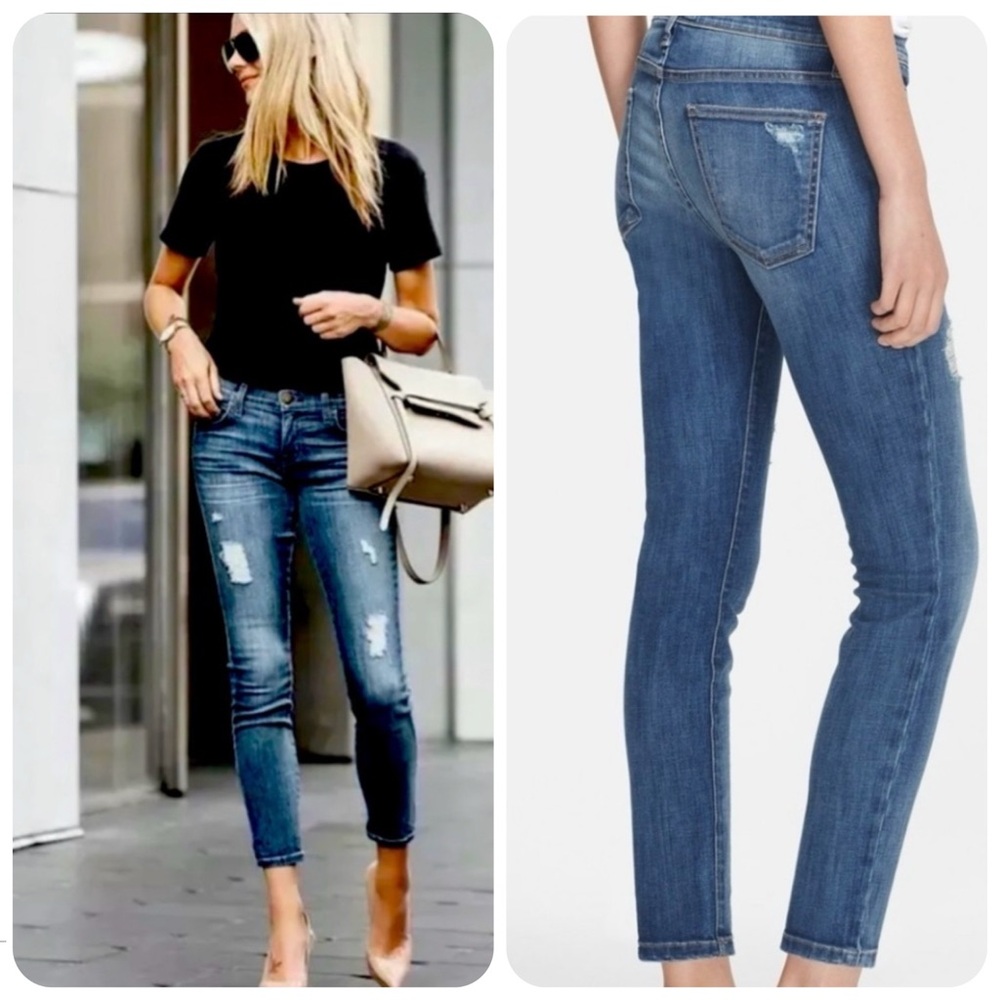 CURRENT ELLIOT Jeans Women’s 27 Blue The Stiletto Niagara Destroy LIKE NEW